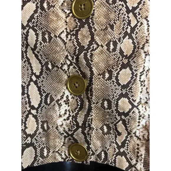 Michael Kors Snakeskin Print Sheath Dress Size 8 Tan Brown Cap Sleeve Lined EUC - Picture 6 of 10